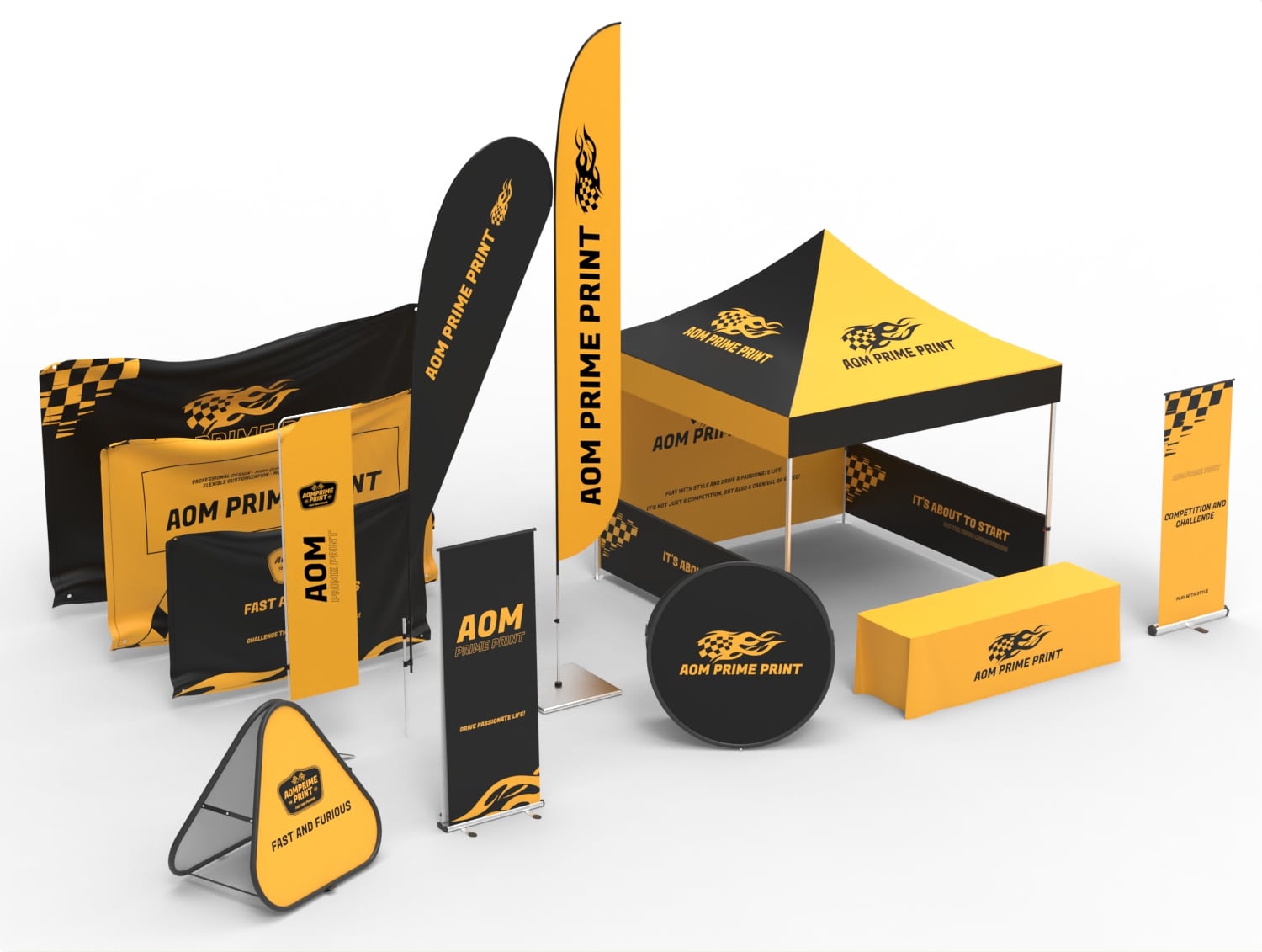 outdoor promotion display kit with canopy and signs