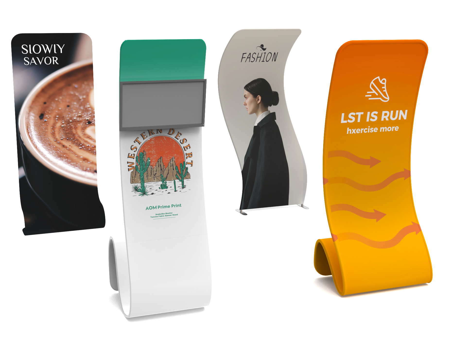 Snake-Shaped Banner Stands | Unique Trade Show Displays | AOM